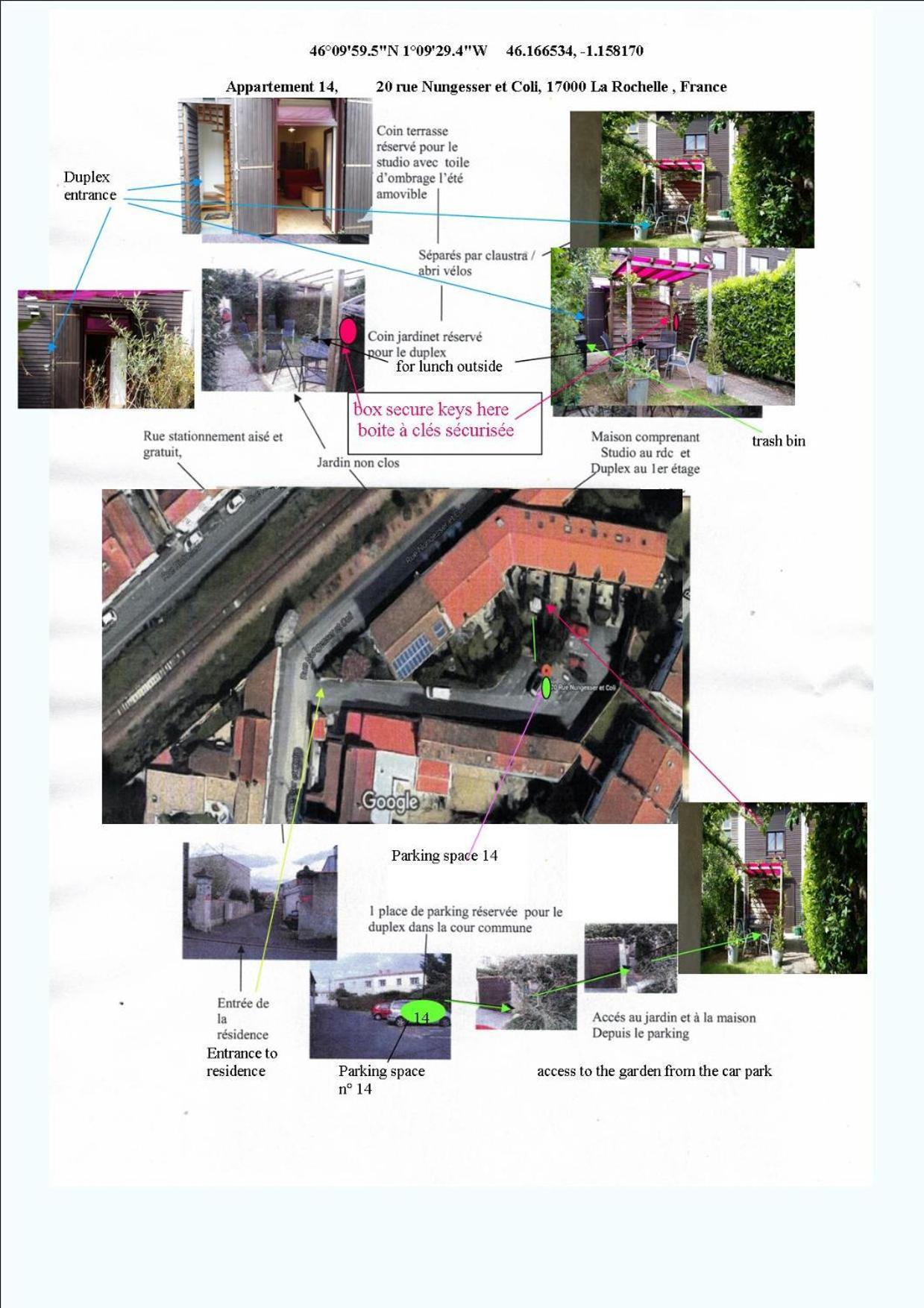 Duplex14H 1Er Etage Jardinet 1 Parking Ou Studio14B Rdc Terrasse Sans Parking Ла Рошел Екстериор снимка